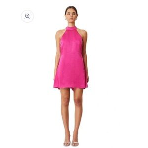 elliatt golden era zinnia pink oversized bow mini flare party dress size small